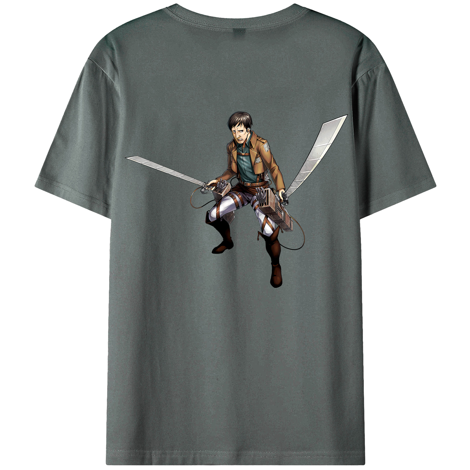 （画像用） 進撃の巨人 Attack on Titan 綿100％ メンズ半袖Tシャツ（バックプリント） 通気性